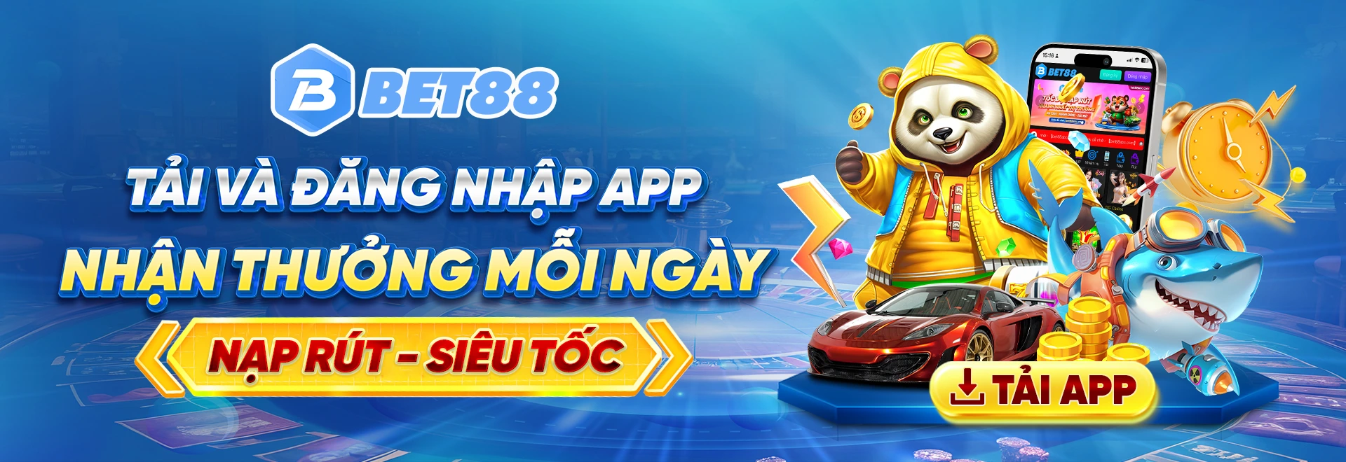 Tải và đăng nhập bet88 nhận thưởng mỗi ngày.